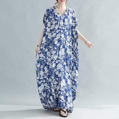 Chinese Porcelain White and Blue Kaftan Dress Buddhatrends