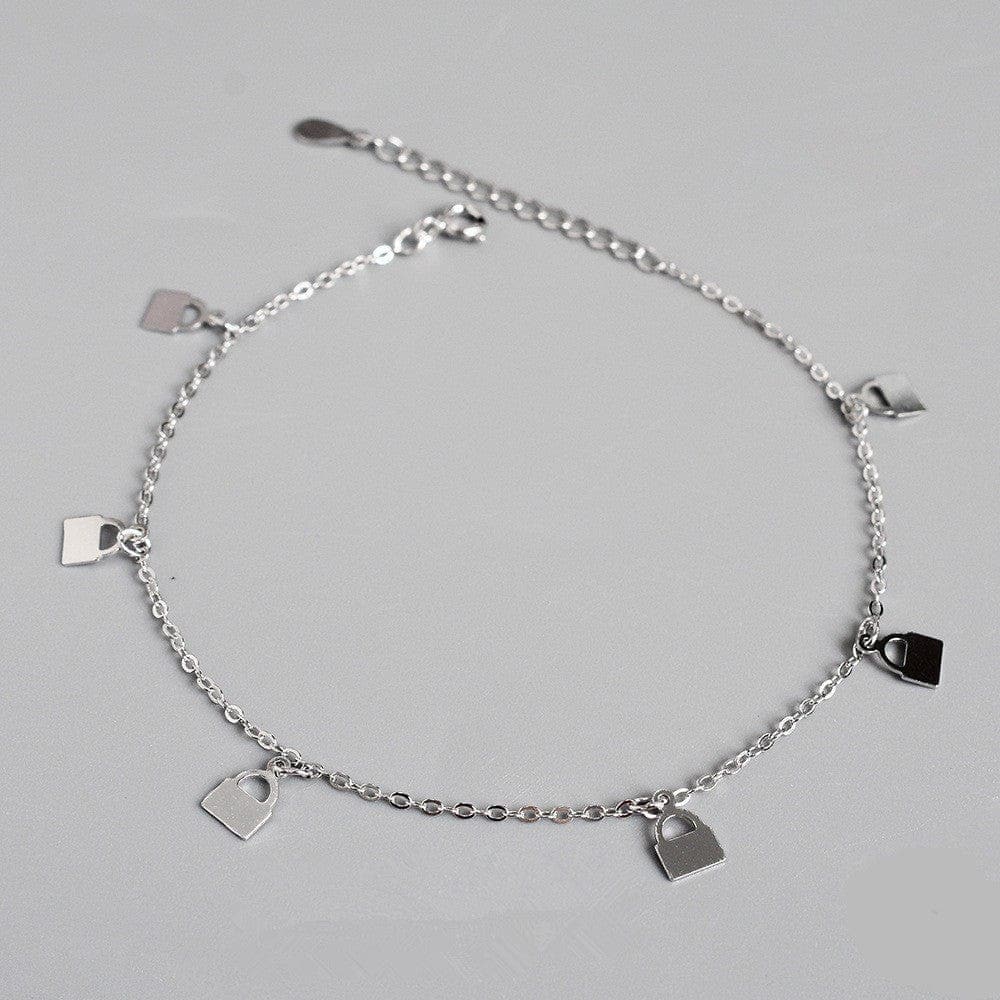 Keyed Padlocks Pendants 925 Sterling Silver Anklet Buddhatrends