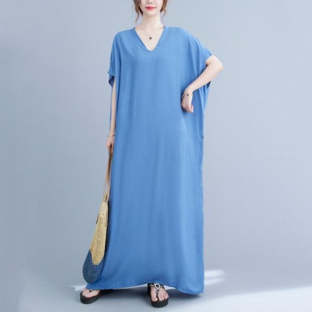 Diana Solid Kaftan Dress Buddhatrends