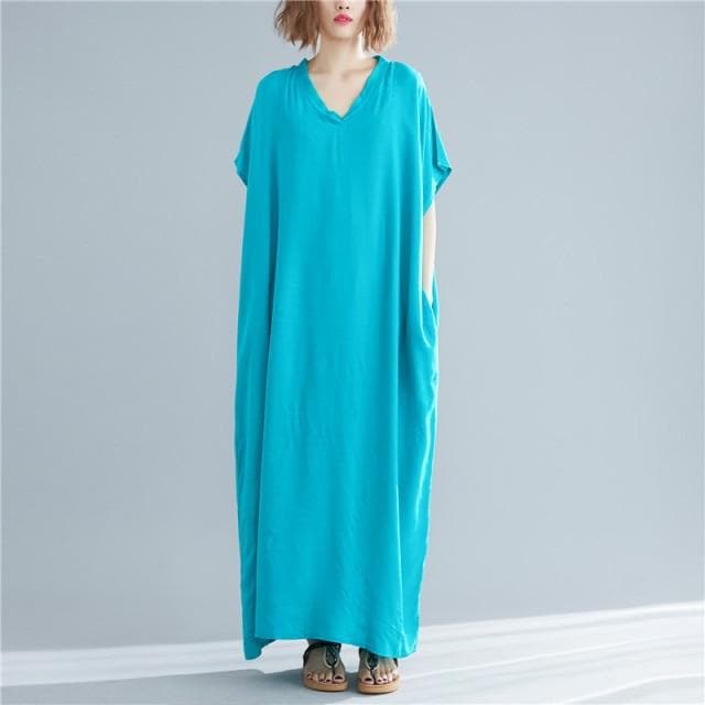 Diana Solid Kaftan Dress Buddhatrends