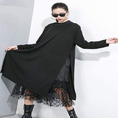 Long Sleeve Black Mesh Dress Buddhatrends