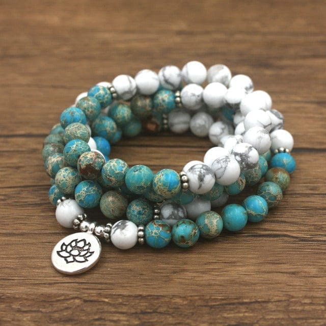 Howlite Buddhist 108 Mala Beads Buddhatrends