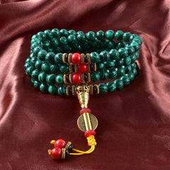 Malachite 108 Japa Mala Necklace Buddhatrends