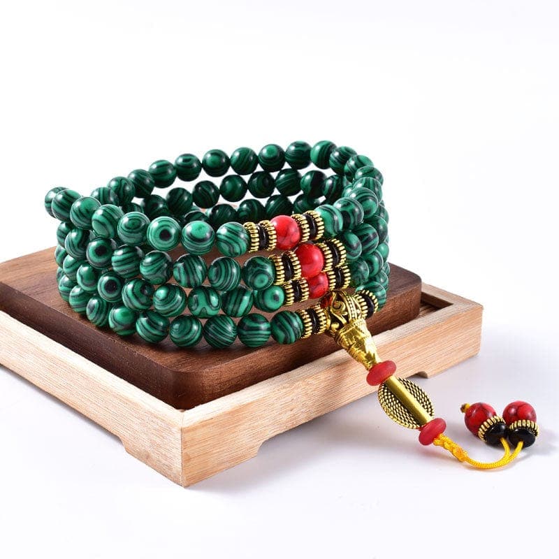 Malachite 108 Japa Mala Necklace Buddhatrends