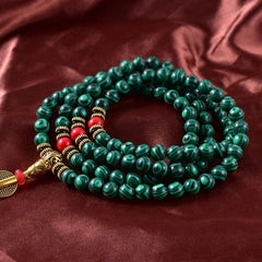 Malachite 108 Japa Mala Necklace Buddhatrends