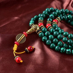 Malachite 108 Japa Mala Necklace Buddhatrends