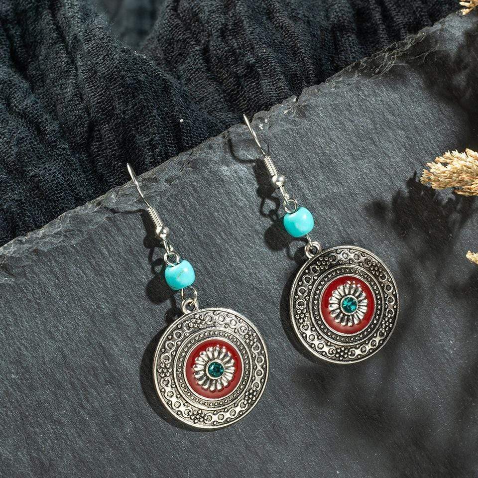 Mandala Dangle Drop Earrings Buddhatrends