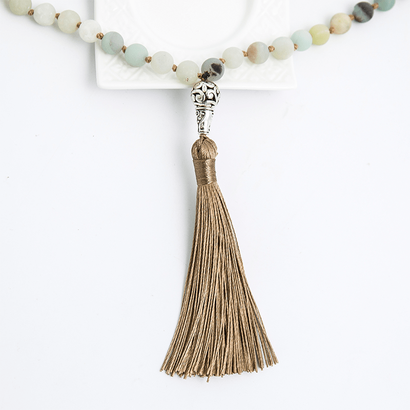 Matte Amazonite 108 Mala Beads Set Buddhatrends