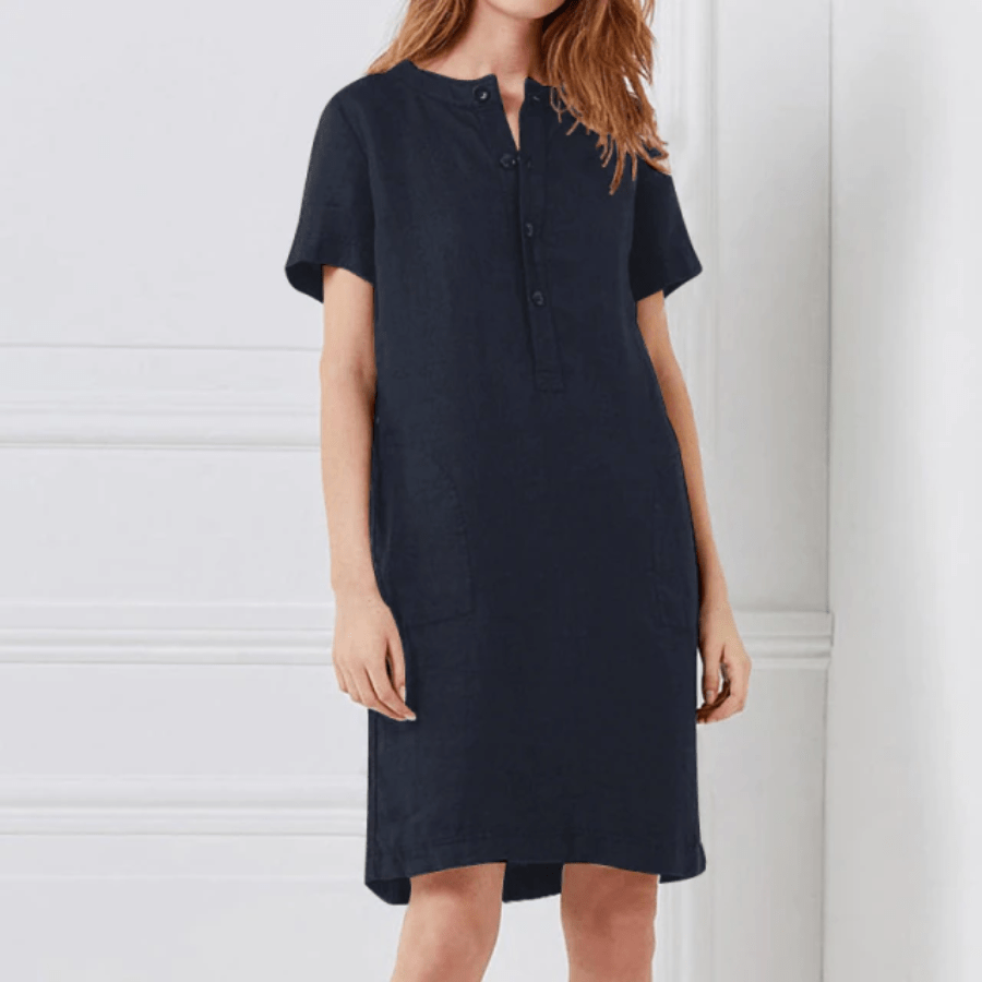 Pure Modesty Short Sleeve Button Dress Buddhatrends