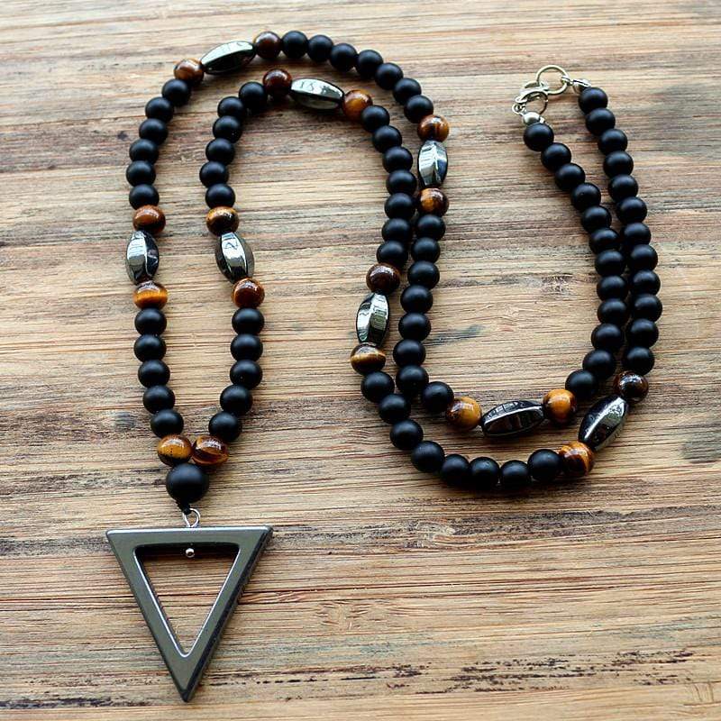 Tiger Eye & Hematite Beaded Necklace Buddhatrends