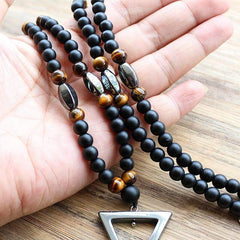 Tiger Eye & Hematite Beaded Necklace Buddhatrends