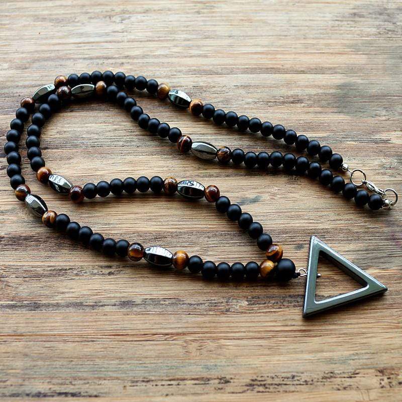 Tiger Eye & Hematite Beaded Necklace Buddhatrends