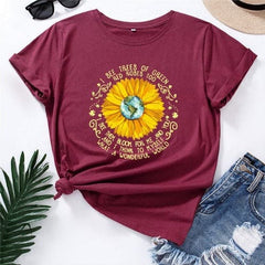 What a Wonderful World Quote Daisy T-Shirt Buddhatrends