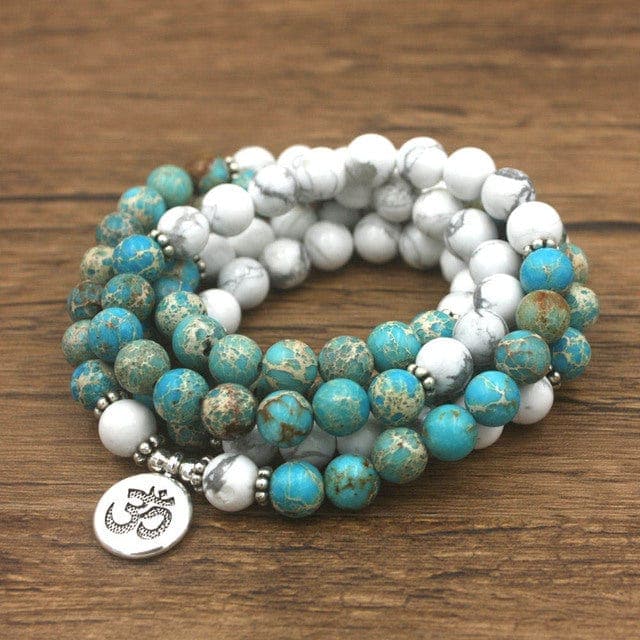 Howlite Buddhist 108 Mala Beads Buddhatrends