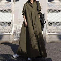 Elaine Army Green Shirt Dress Buddhatrends