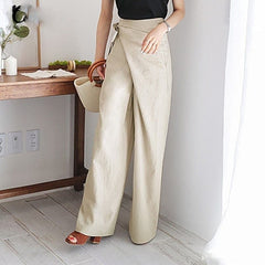 Elegant High Waist Wrap Pants Buddhatrends