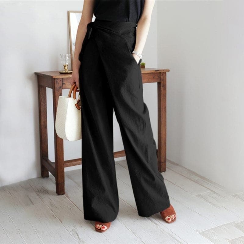 Elegant High Waist Wrap Pants Buddhatrends