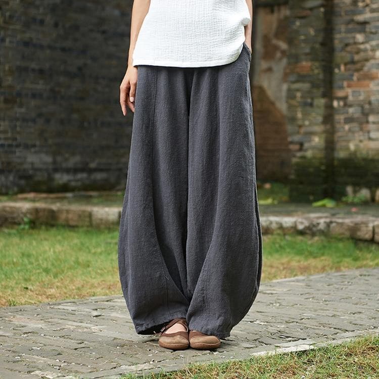 Sakura Wide Leg Linen Pants | Zen Buddhatrends