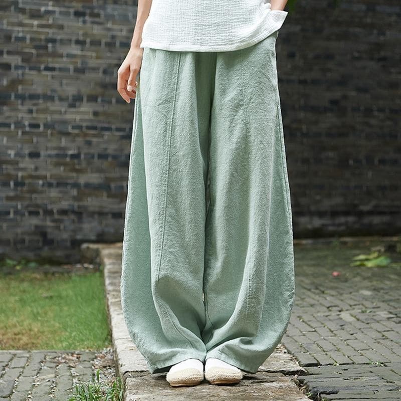 Sakura Wide Leg Linen Pants | Zen Buddhatrends