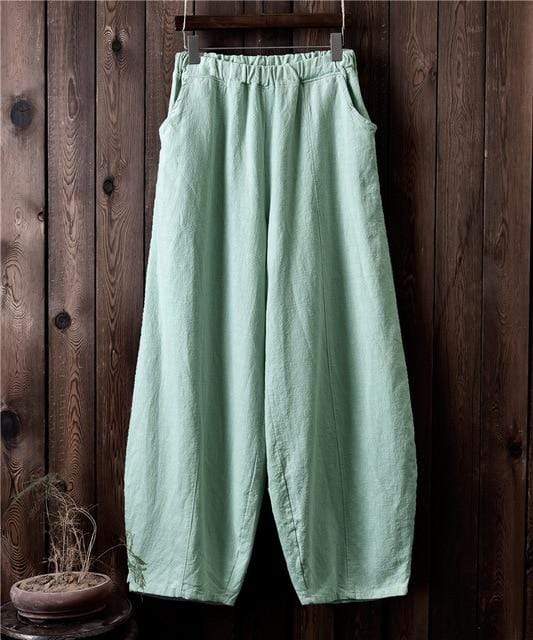 Sakura Wide Leg Linen Pants | Zen Buddhatrends