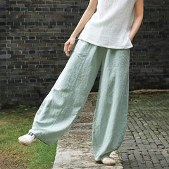 Sakura Wide Leg Linen Pants | Zen Buddhatrends