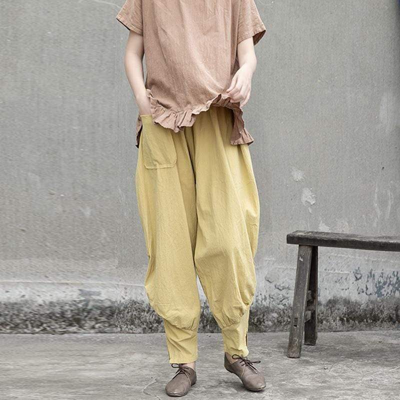 Simplicity Cotton & Linen Harem Pants | Lotus Buddhatrends