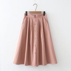 Bella High Waist Pleated Cotton Skirt Buddhatrends