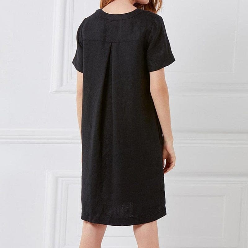 Pure Modesty Short Sleeve Button Dress Buddhatrends