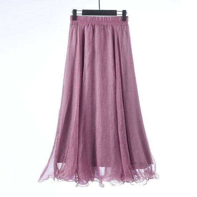 Boho Ruffled Chiffon Skirt Buddhatrends