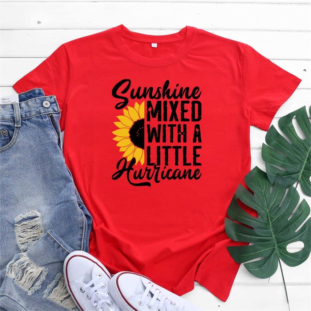 Sunshine & Hurricane Graphic Cotton T-shirts Buddhatrends