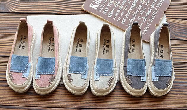 Retro Patchwork Loafers Buddhatrends