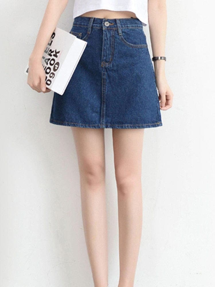 Uridia High Waist Denim Mini Skirt Buddhatrends