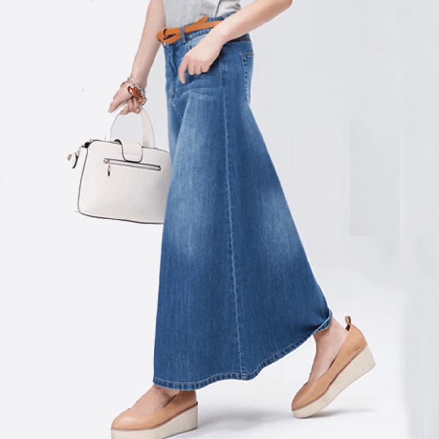 Belinda Denim Maxi Skirt Buddhatrends