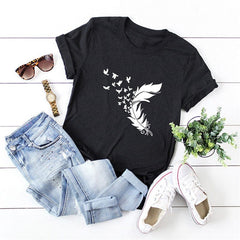 Feather & Birds O-Neck Tee Buddhatrends