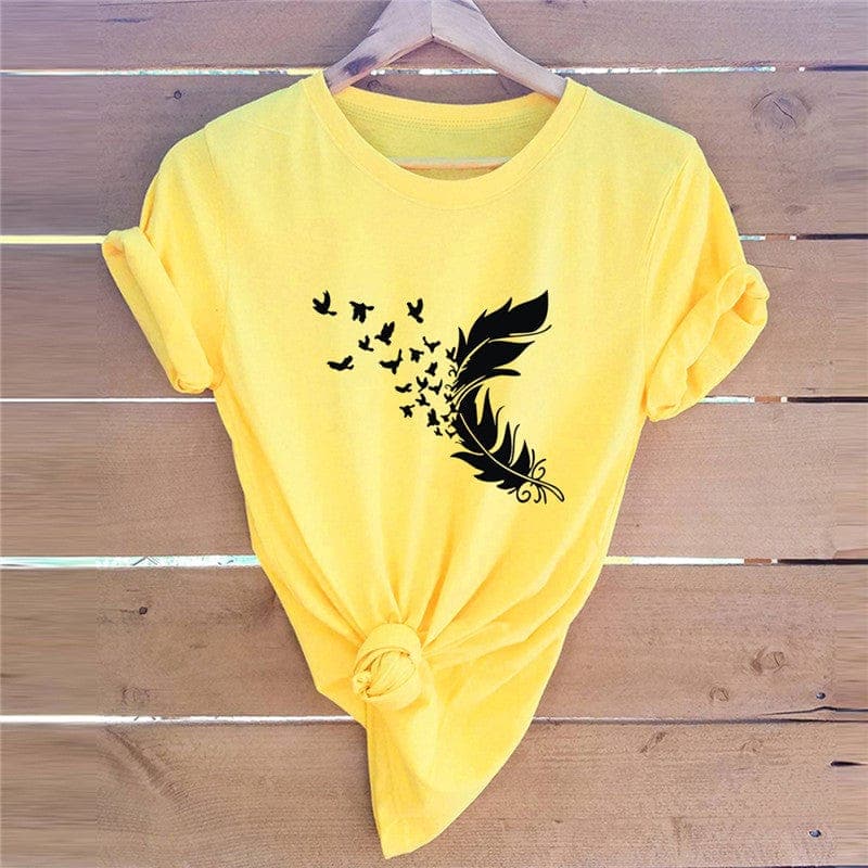 Feather & Birds O-Neck Tee Buddhatrends