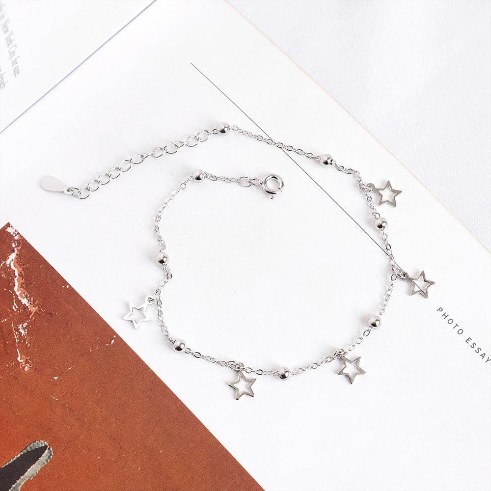 Star Pendant 925 Sterling Silver Anklet Buddhatrends