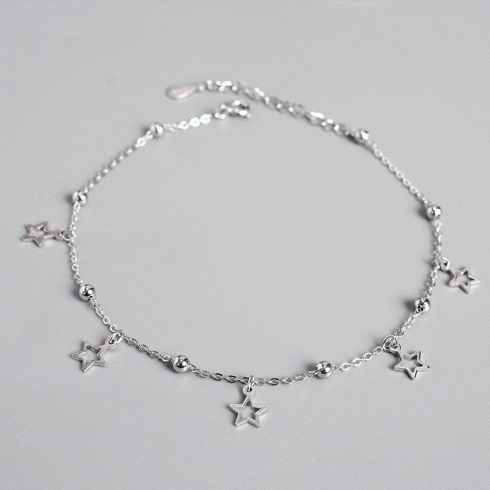 Star Pendant 925 Sterling Silver Anklet Buddhatrends