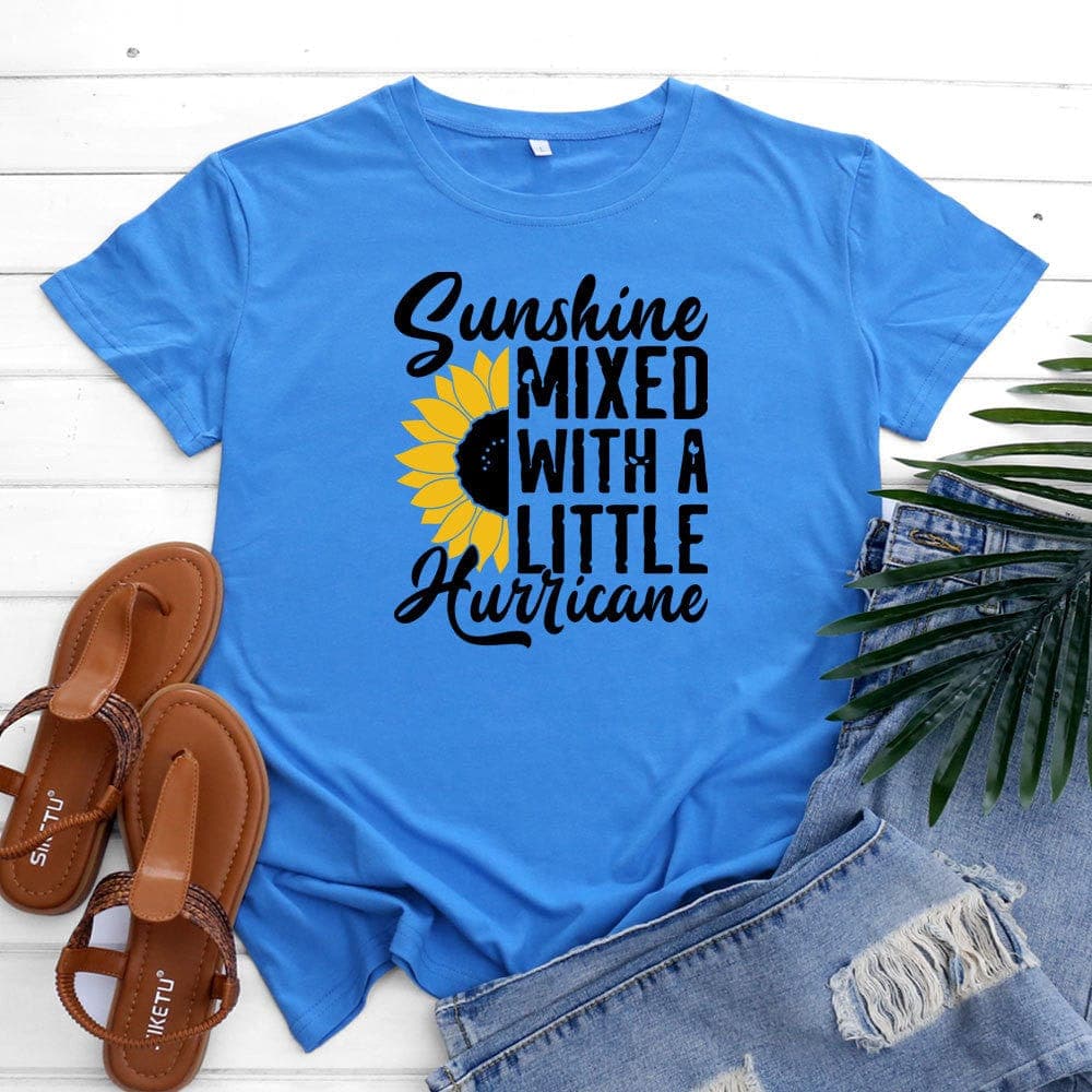 Sunshine & Hurricane Graphic Cotton T-shirts Buddhatrends