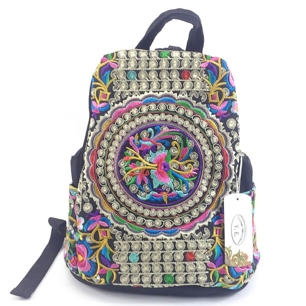 Tibet Mandala Embroidered Backpack Buddhatrends