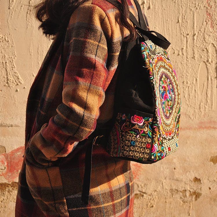 Tibet Mandala Embroidered Backpack Buddhatrends