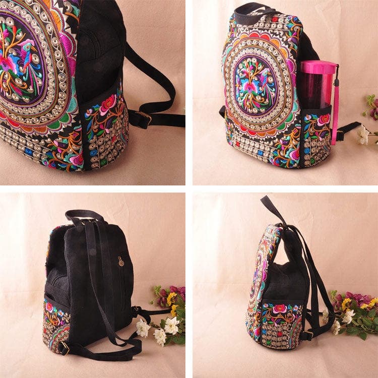 Tibet Mandala Embroidered Backpack Buddhatrends