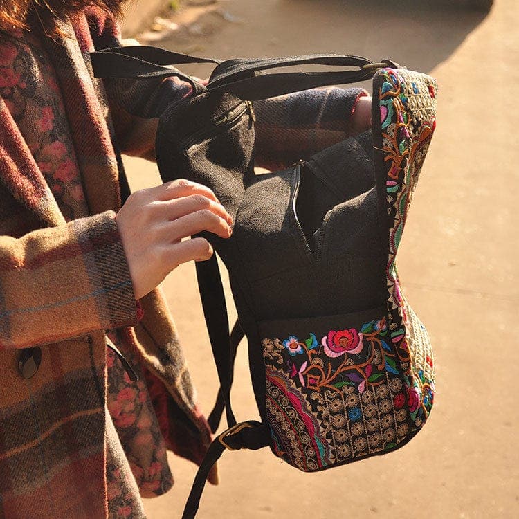 Tibet Mandala Embroidered Backpack Buddhatrends