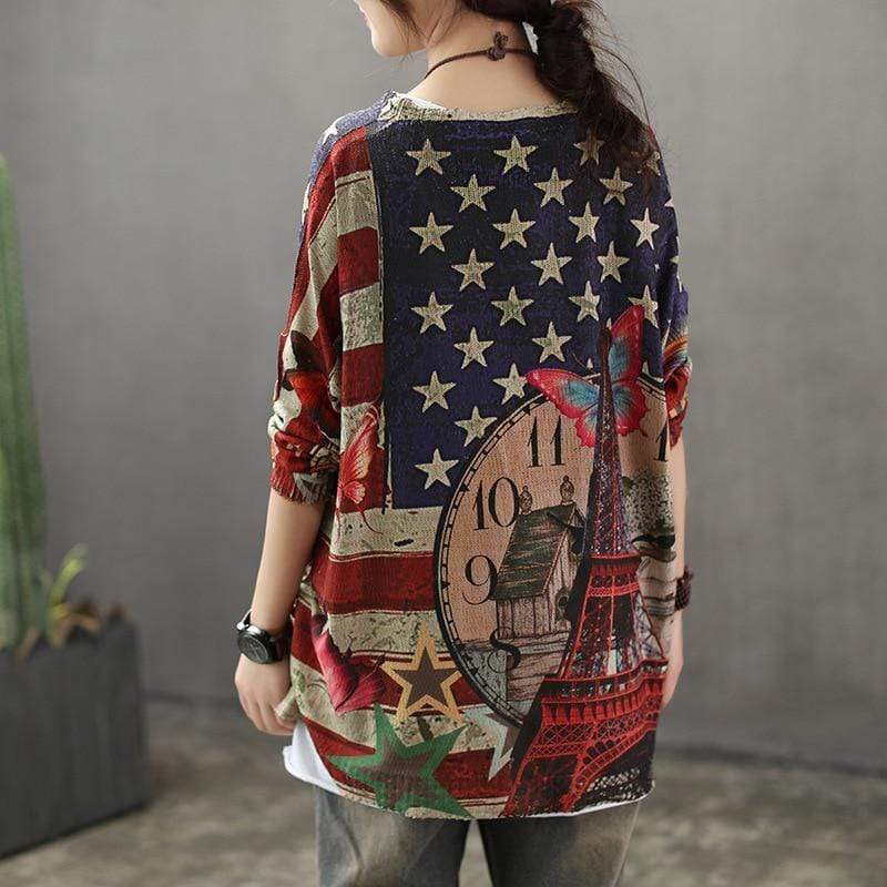 Night In Paris Oversized Sweater Buddhatrends