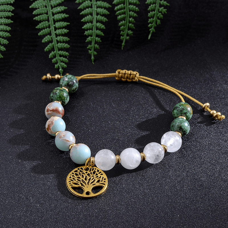 Tree Of Life Semi Precious Stones Mala Beads Set Buddhatrends