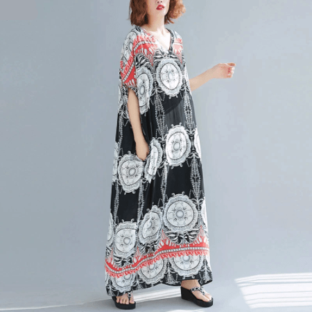 Tribal Mandala Kaftan Dress Buddhatrends