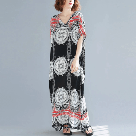 Tribal Mandala Kaftan Dress Buddhatrends