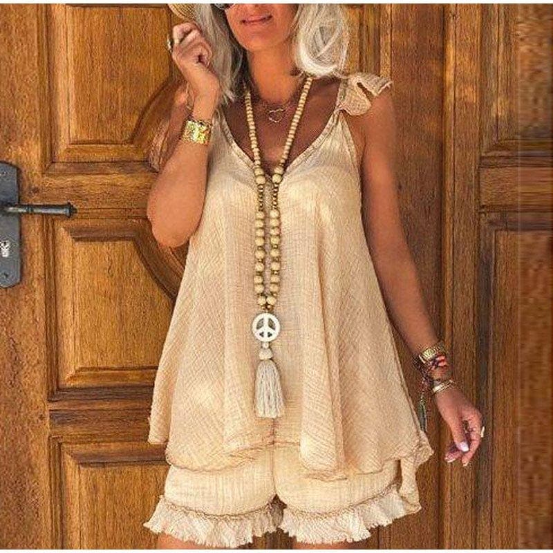 Vanessa Bohemian Tank Top + Shorts Outfit Buddhatrends