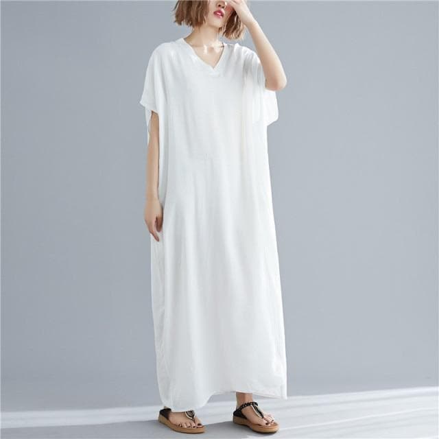 Diana Solid Kaftan Dress Buddhatrends