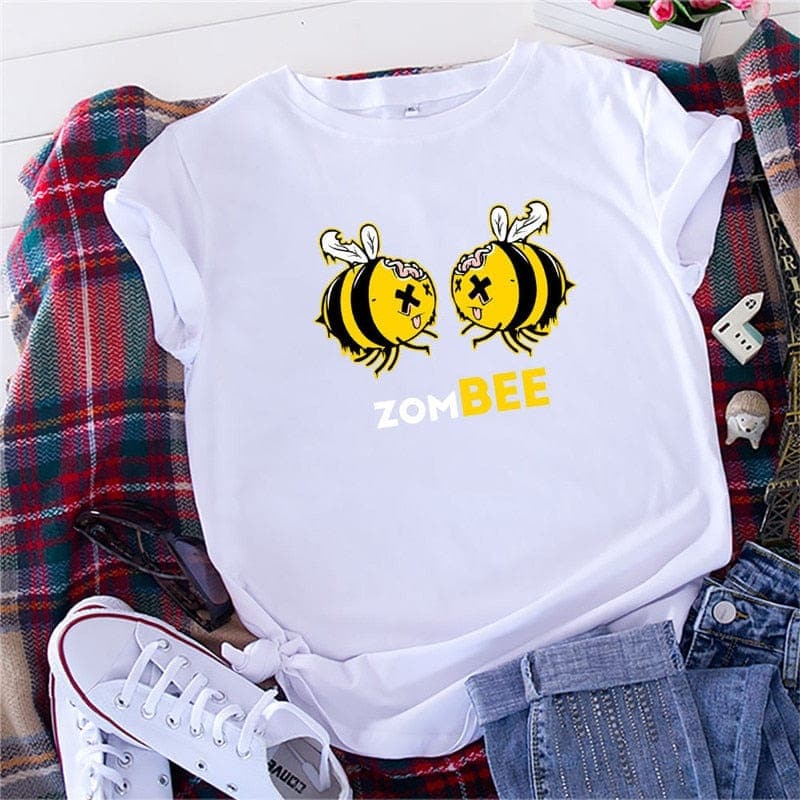 Zom Bee Cartoon Cotton Tee Buddhatrends