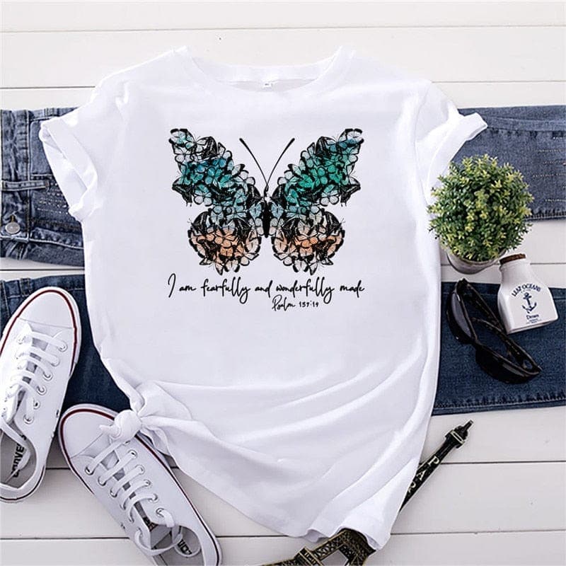 Graphic New Butterfly Printed Top Buddhatrends